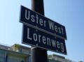 Strassenschild Uster West - Lorenweg
